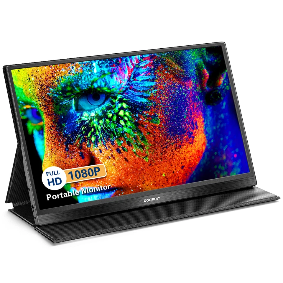 Corprit Tragbarer Monitor für Laptop, 15.0" 1920×1080 FHD IPS Portabler Monitor
