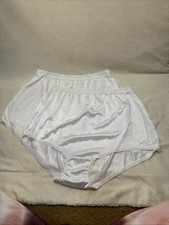2 Pk NWOT VTG National Granny Panty Women Sz 12 Nylon Cotton Gusset Lace Trim