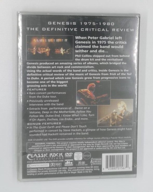 Genesis - Inside Genesis: 1975-1980 (DVD, 2004) SEALED