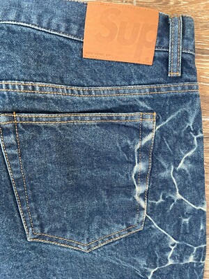 Supreme Shibori Jean Rigid Indigo Size 36 Denim NEW SS23 Loose Fit