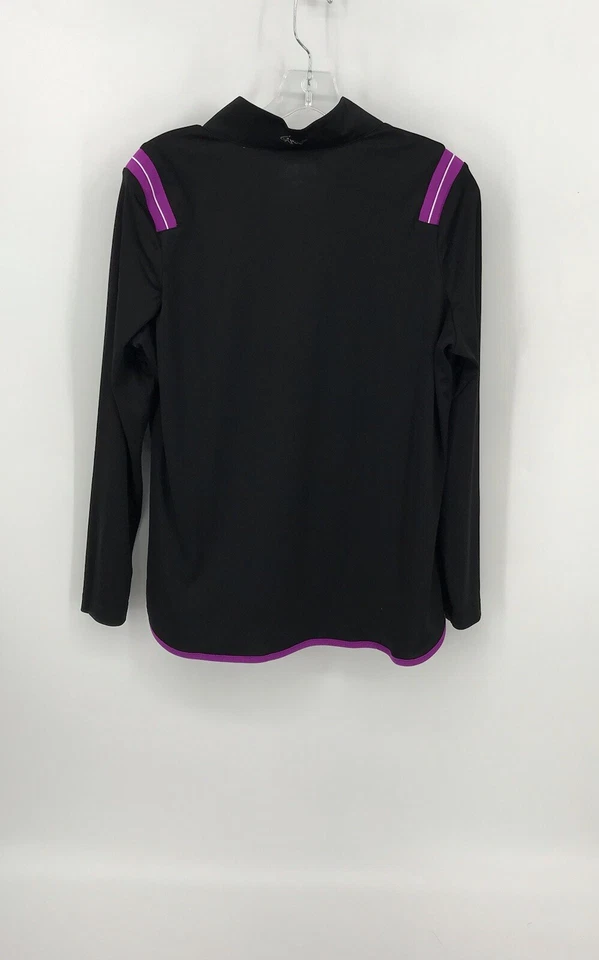 GREG NORMAN женщин подержанный черный/фиолетовый XL Playdry коллекции 1/4 молнии Топ - Изображение 2 из 4