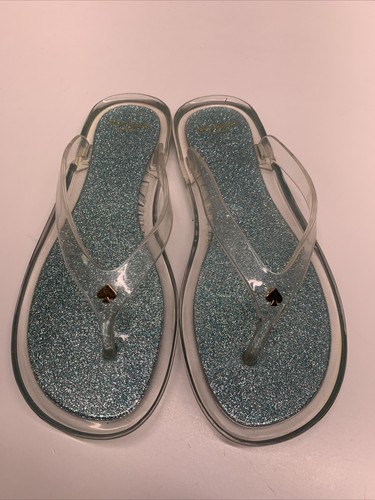 Kate Spade Jill Jelly Flip Flops Sandals Thong Shoes PVC Blue Sparkle  Glitter 6 | eBay