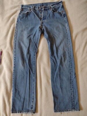 DISTRESSED Levi's Men's 501 32x32 (ACT: 33x31) Button Fly Straight Leg Jeans