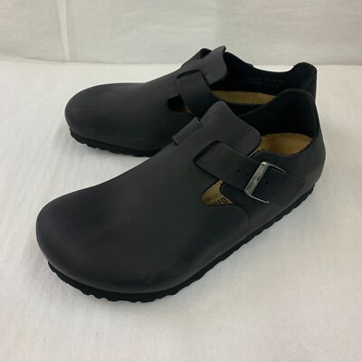 Birkenstock New w/ Box London Black Oiled Leather Regular