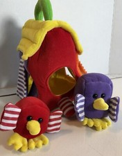 Melissa  Doug Toddler Bird House Shape Sorter  2 Birds Crinkle  Squeak Used