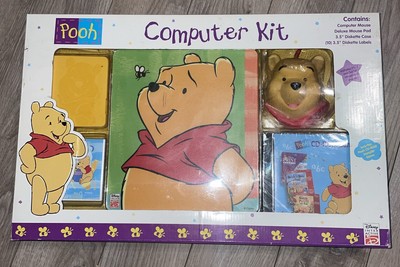 New Vintage 90s Disney Winnie the Pooh Computer Kit Mouse, Pad, CD-ROM, Diskette