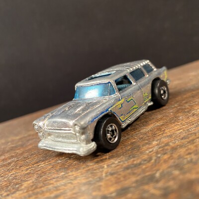 Vintage Hot Wheels 1969 Alive 55 Nomad Silver USA Mattel Redline