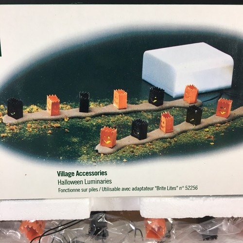 Dept 56 Halloween Luminaries Village Accessories 52738 Lights Up Lot Pair NUC - Picture 2 of 5
