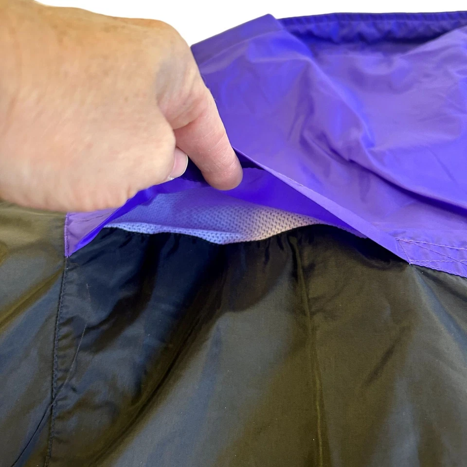 Chaqueta cortavientos de colección años 90 HIND negra neón púrpura amarillo pista SURFER Foto 4 de 4