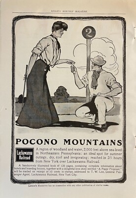 1905 Lackawanna Railroad Print Ad Pocono Mountains Golf Pennsylvania