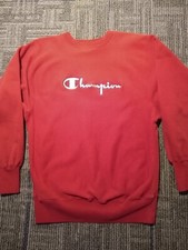 Vintage 90s Champion Reverse Weave Crewneck Sweatshirt Men's XL Red Made In USA
