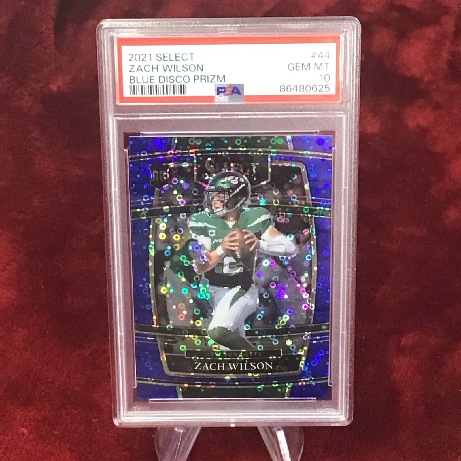 Zach Wilson 18/25 PSA 10 BLUE DISCO NO HUDDLE 2021 Panini Select