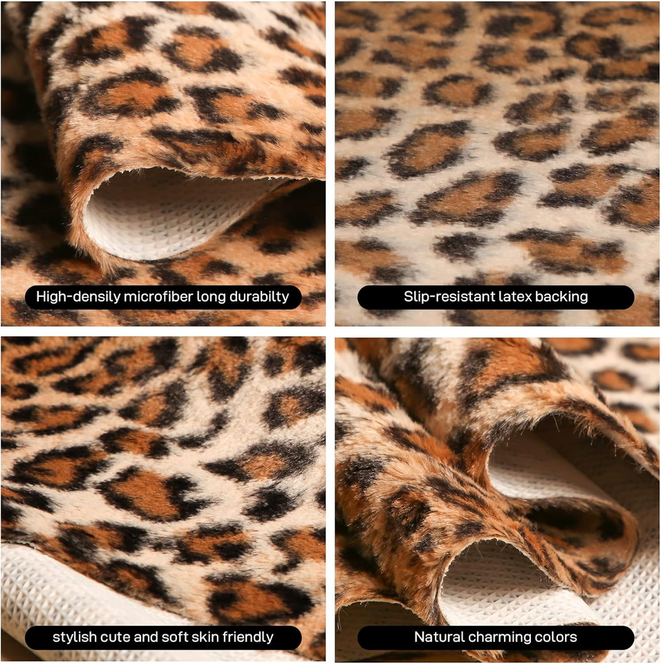 Leopard Rug Cheetah Print Rug Area Carpet Cute Western Decor Animal