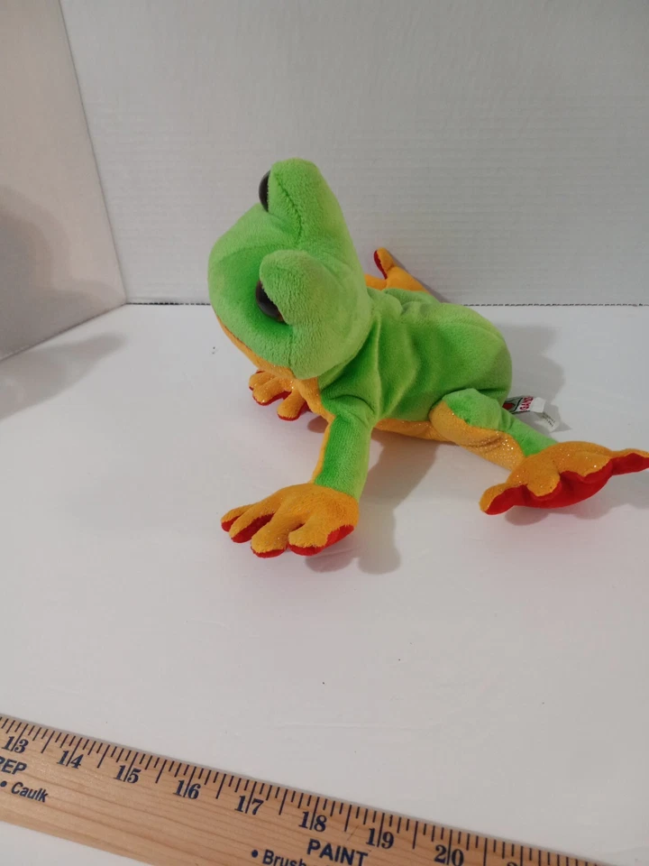 Ganz Lil'Kinz Webkinz Tree Frog 8” Plush Green Yellow Red No Code - Image 2 of 4
