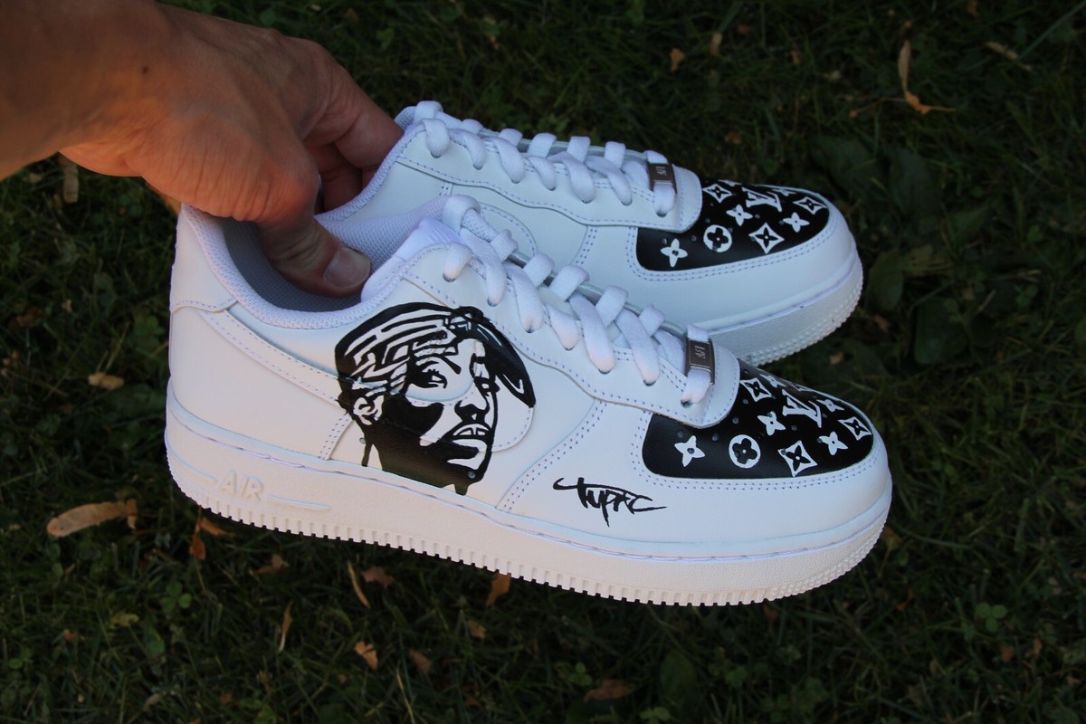 Air Force 1s 2Pac Tribute – Custom Hand-Painted White Air Force