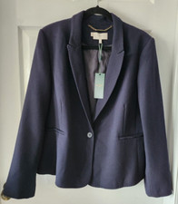 Nwt Hobbs Kora Suit Jacket Women’s 14 Navy Blazer New