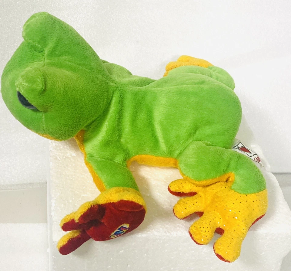 Ganz Tree Frog Stuffed Animal Toy Plush Green Yellow Red No Code 7” - Image 2 of 4