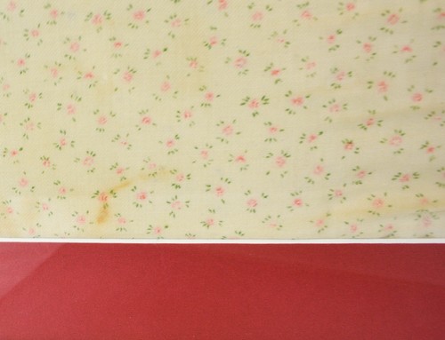 MAB Stitched on Floral Cloth Framed Art Work Initials Quilt Vintage Old Look - Picture 4 of 9