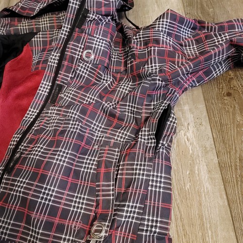 Free Country Radiance Snowboarding Jacket Women XL Pink Plaid Remove Hood Winter - Picture 5 of 14