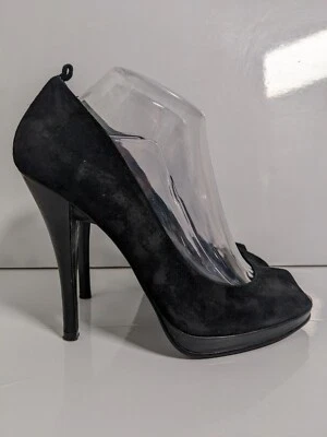 Red Or Dead Womens Black Suede Leather Court Heel Peap Toe Shoes Size UK7 EU40 - Image 1 of 4