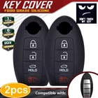 2Pcs Silicone Remote Key Fob Case Cover For 4 Buttons Nissan Altima Rogue Sentra