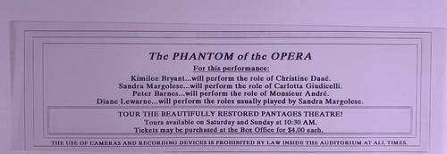 Phantom Of The Opera House Program And Flyer Original Pantages Theatre 1989 - Picture 6 of 16