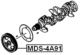 Harmonic Balancer Crankshaft Pulley For Mitsubishi LANCER CY 2007- OEM MN163744 - Изображение 2 из 3