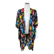 Attitudes by Renee Regular Printed Open Front Cardigan Rainbow Sands Large Size