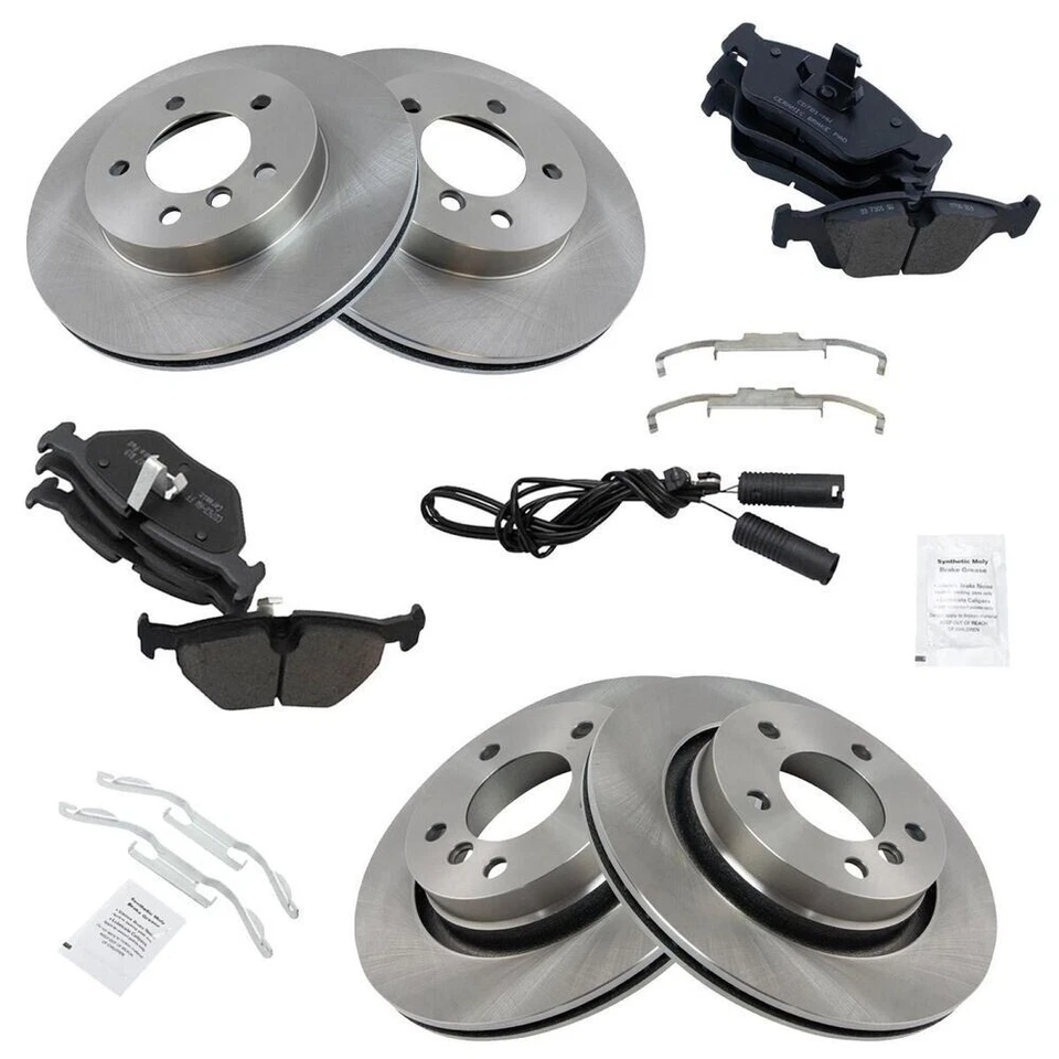 TRQ New Brake Pad & Rotor Kit Ceramic Front & Rear For 2000-2006 BMW 325CI - Image 2 of 4