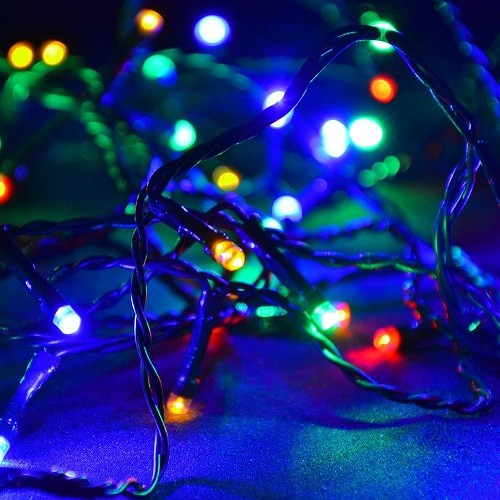 Led Lichterkette 40Er Bunt / Mehrfarbig Kabel GrüN 3,9M AußEn BA11682 Xmas-image