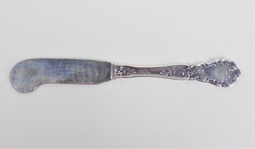 Sterling Silver Gorham Buttercup Butter Knife Flatware Monogram M Patent 1900 - Picture 4 of 4