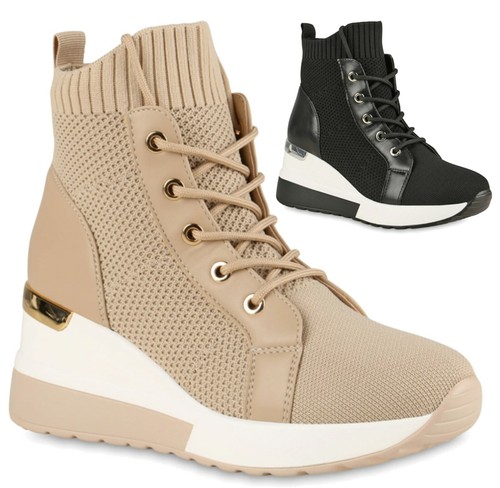 KEYS Sneakers Donna Con Zeppa - K-5512 - scarpe da donna con lacci e  cerniere