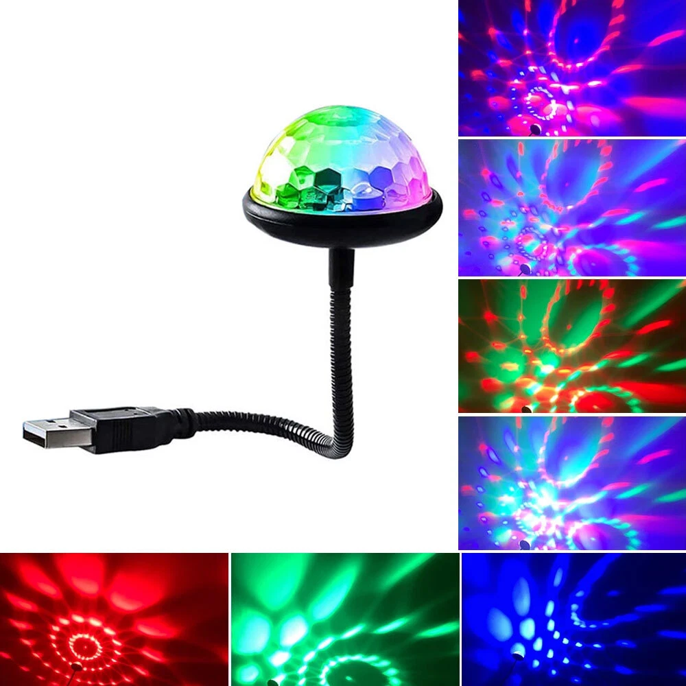 Car USB Mini Ball Lights RGB Multi Color Atmosphere Strobe Light Decoration Lamp