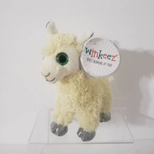 Winkeez Llama Stuffed 7" Sheep Lamb Plush Animals Green Glittery Eyes NWT