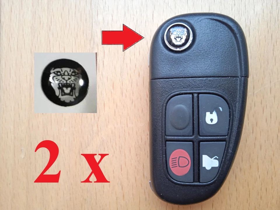 2x LOGO Jaguar key FOB emblem X-Type S-Type XK XK8 XKR XJ XJ12 V8 V12 XJ8 XJR my - Image 2 of 4