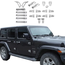 Chrome Full Exterior Hood Door Hinge Handle Cover Trim For Wrangler JL 2018+ 4Dr