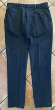 Maison Martin Margiela PARIS Flat Front Button Fly Twill Trousers in Black 48
