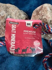 2  Pack - Goat Mineral Rock on a Rope, Unrefined Salt (3-5 LB Rock)