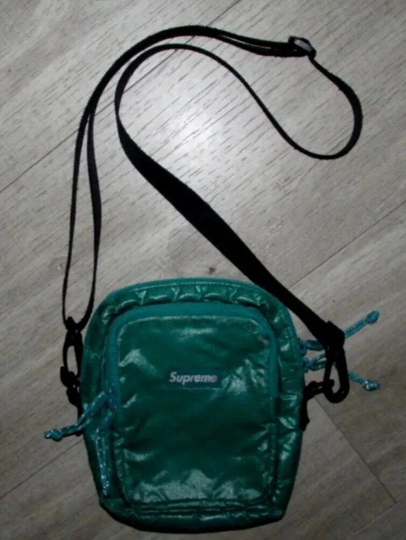 FW17 Supreme shoulder bag Dark Teal Box Logo Cordura Fabric Ripstop Nylon 1L