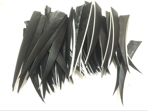 100PK Turkey feather for aluminum arrow fletching shielded left wing 5 inch - Picture 4 of 6