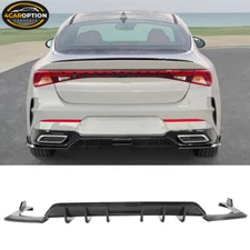 Fits 21-24 Kia K5 GT-Line Rear Bumper Lip Diffuser Spoiler Gloss Black PP 3PC