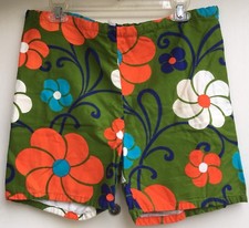 Vintage Shorts Floral Draw String Board Shorts Floral Surf Made In Japan Size M