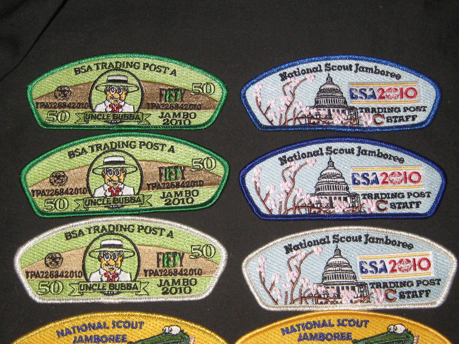 2010 National Jamboree 11 Trading Post Staff CSP Shaped Patches cjp ms3