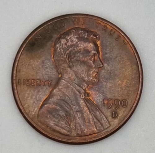🇺🇸 1 cent 1990 - États-Unis - Lincoln Memorial - D - Zinc/cuivre - USA 🇺🇸 - Picture 1 of 2
