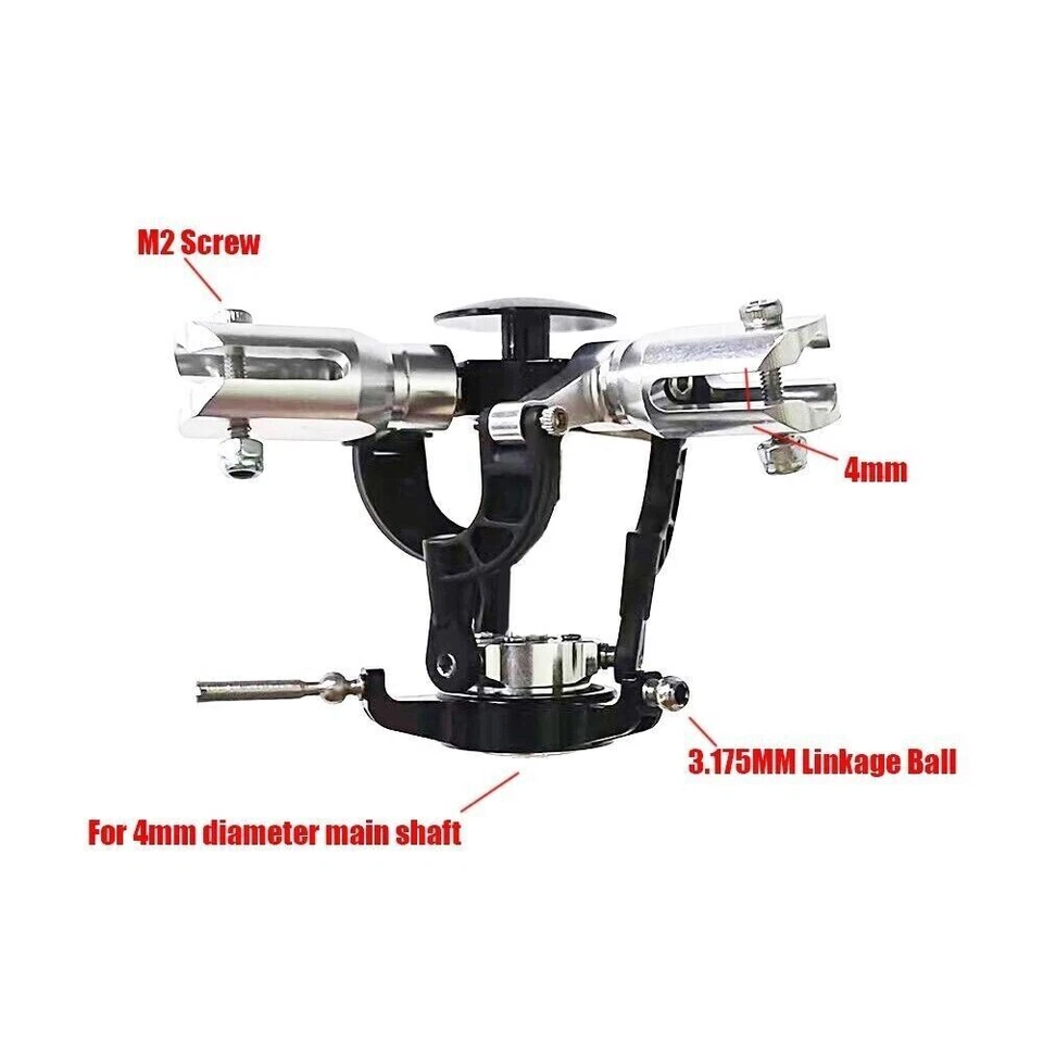 3 Blades FBL Main Rotor Head 4mm Shaft for OMPHOBBY M2 S2 FW200 RC Helicopter - Image 2 of 4