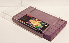 10X SNES CARTRIDGE PROTECTORS Custom Clear Cases Super Nintendo Video Game Carts