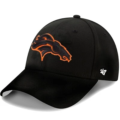 ’47 Denver Broncos 47' Brand men's MVP Team Logo On Black Curved Bill Hat Cap