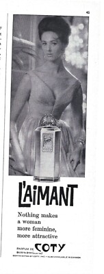 LAimant Parfum Coty Perfume ADVERT 1960s Vintage Print Ad 9 inch Tall