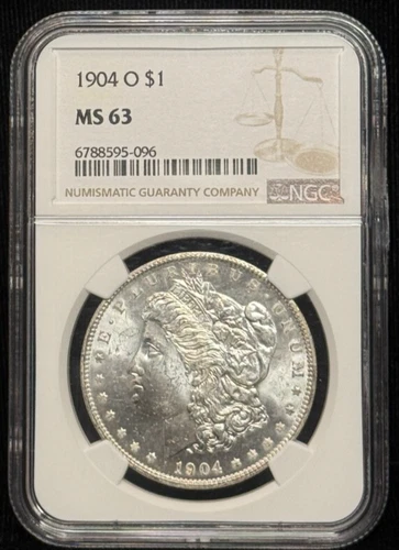 1904 O - NGC MS63 - Morgan Uncirculated Silver Dollar S$1 Coin - 096