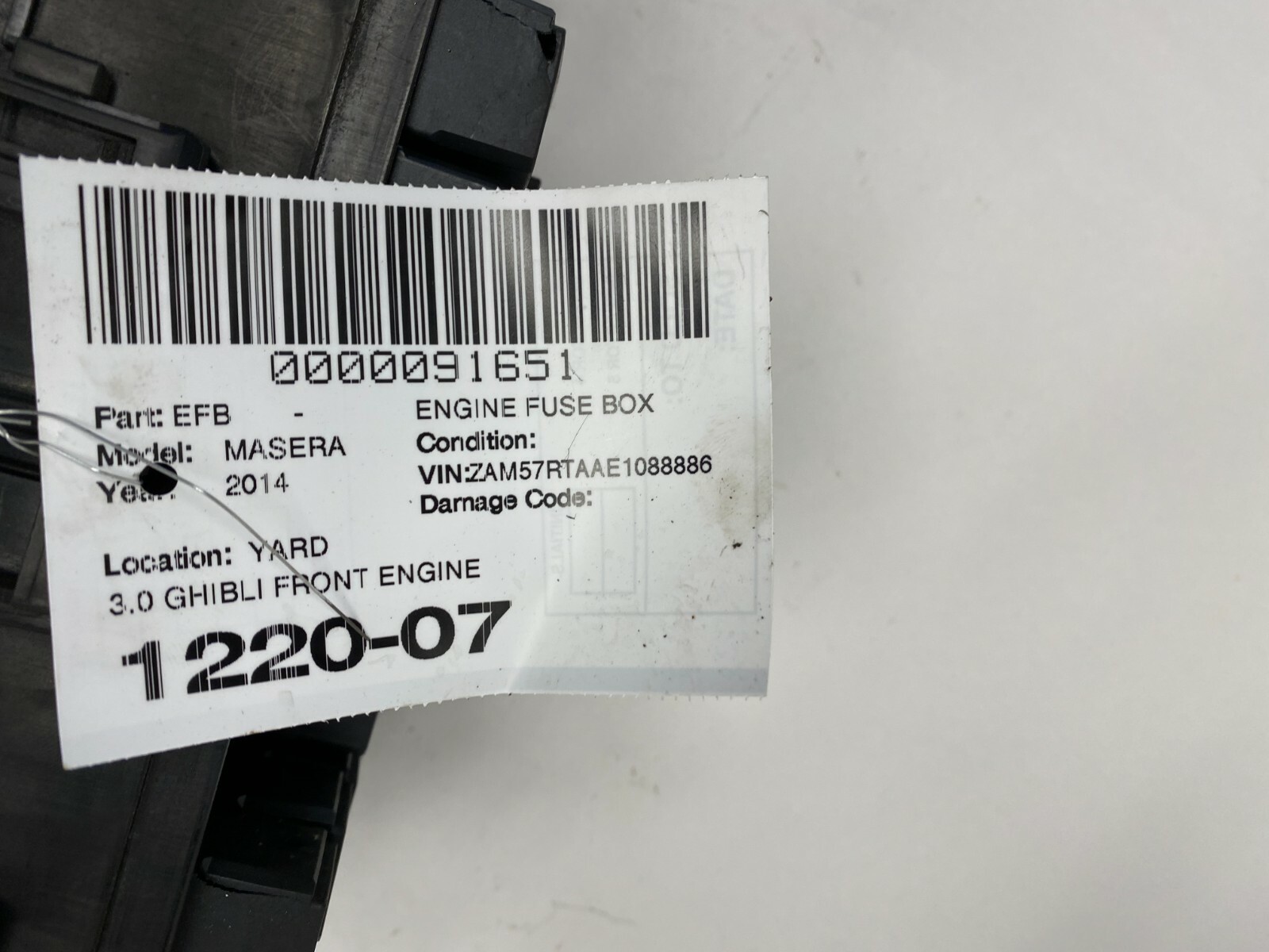 14-17 MASERATI GHIBLI 3.0L V6 ENGINE FUSE BOX RELAY OEM 670008649